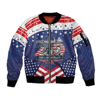 USA 250 Years of Freedom Sleeve Zip Bomber Jacket All American Pride