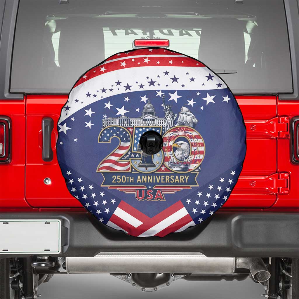 USA 250 Years of Freedom Spare Tire Cover All American Pride