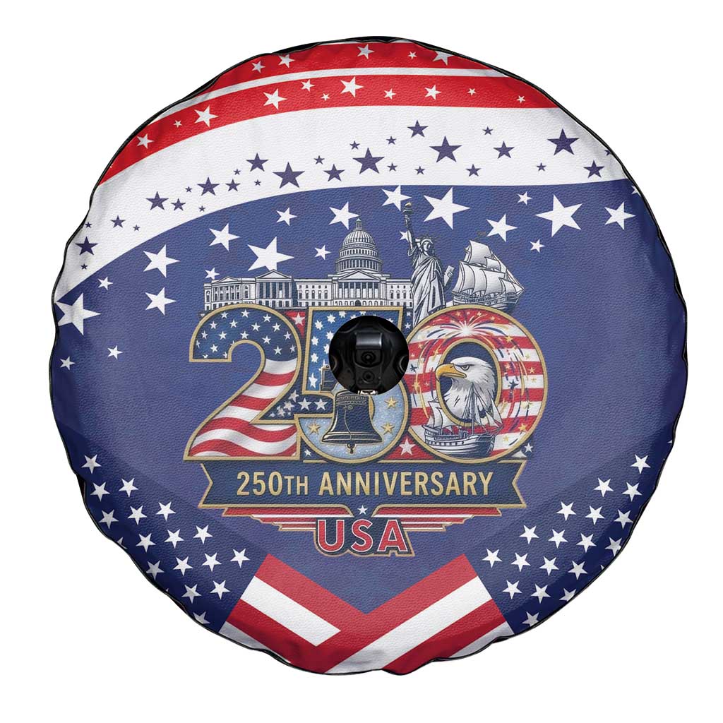 USA 250 Years of Freedom Spare Tire Cover All American Pride
