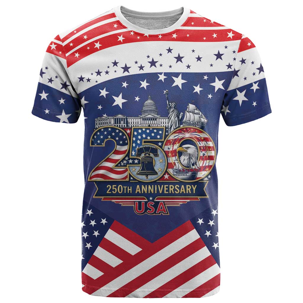 USA 250 Years of Freedom T Shirt All American Pride