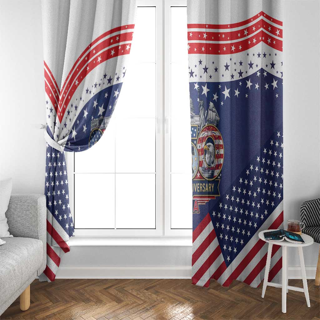 USA 250 Years of Freedom Window Curtain All American Pride