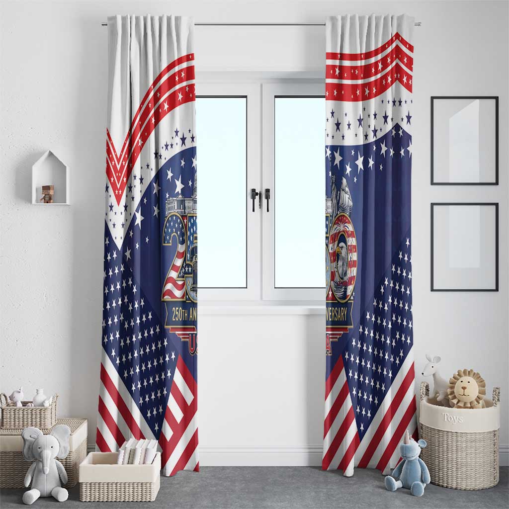 USA 250 Years of Freedom Window Curtain All American Pride