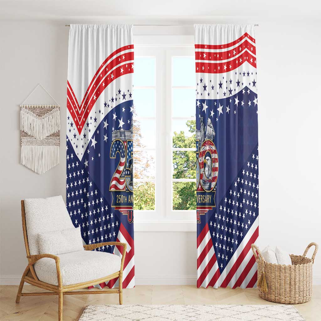 USA 250 Years of Freedom Window Curtain All American Pride
