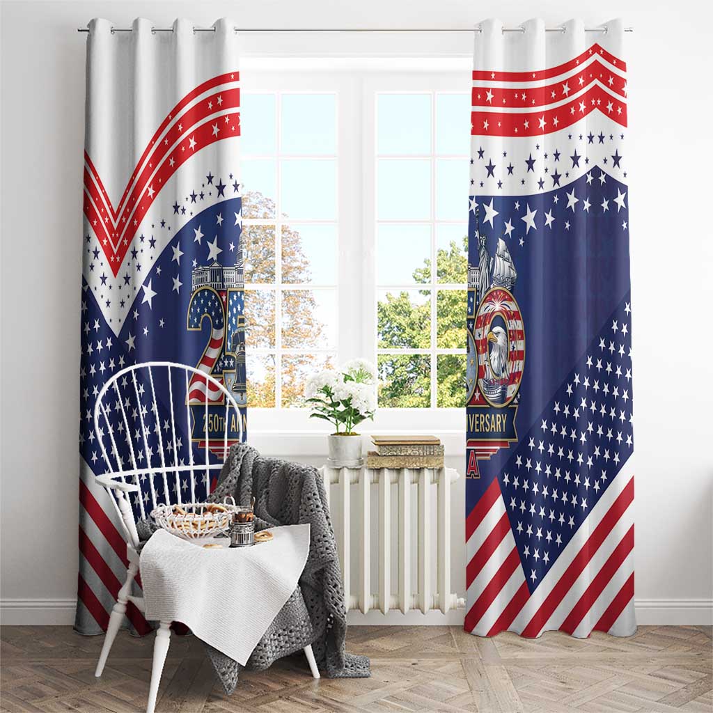 USA 250 Years of Freedom Window Curtain All American Pride