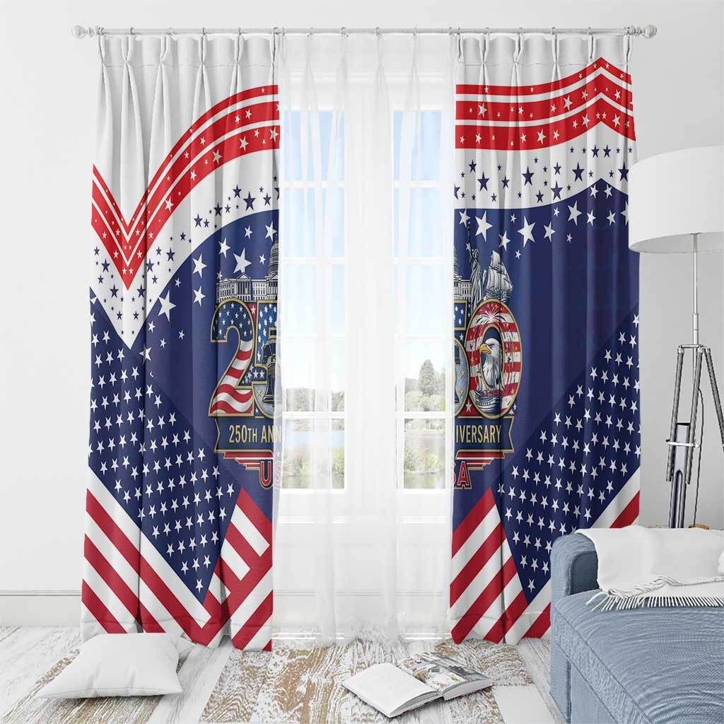 USA 250 Years of Freedom Window Curtain All American Pride