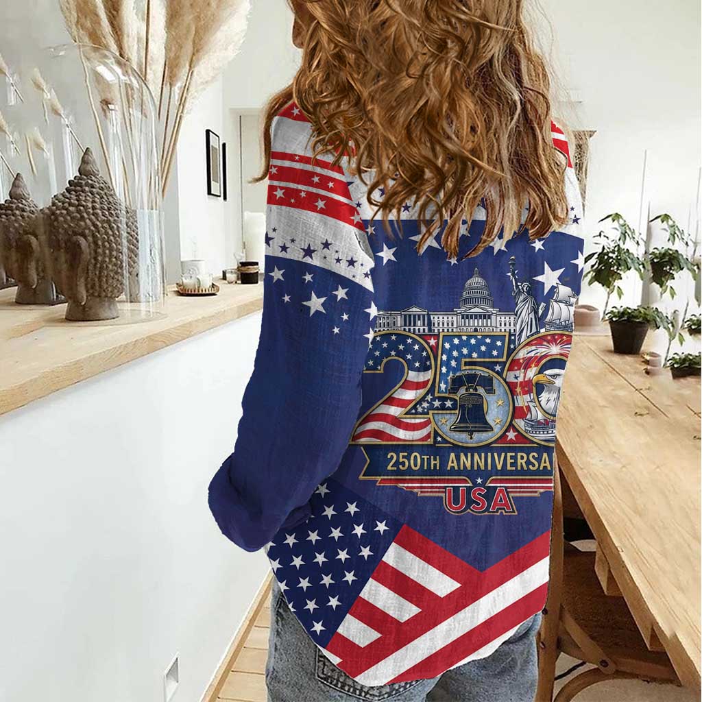 USA 250 Years of Freedom Women Casual Shirt All American Pride