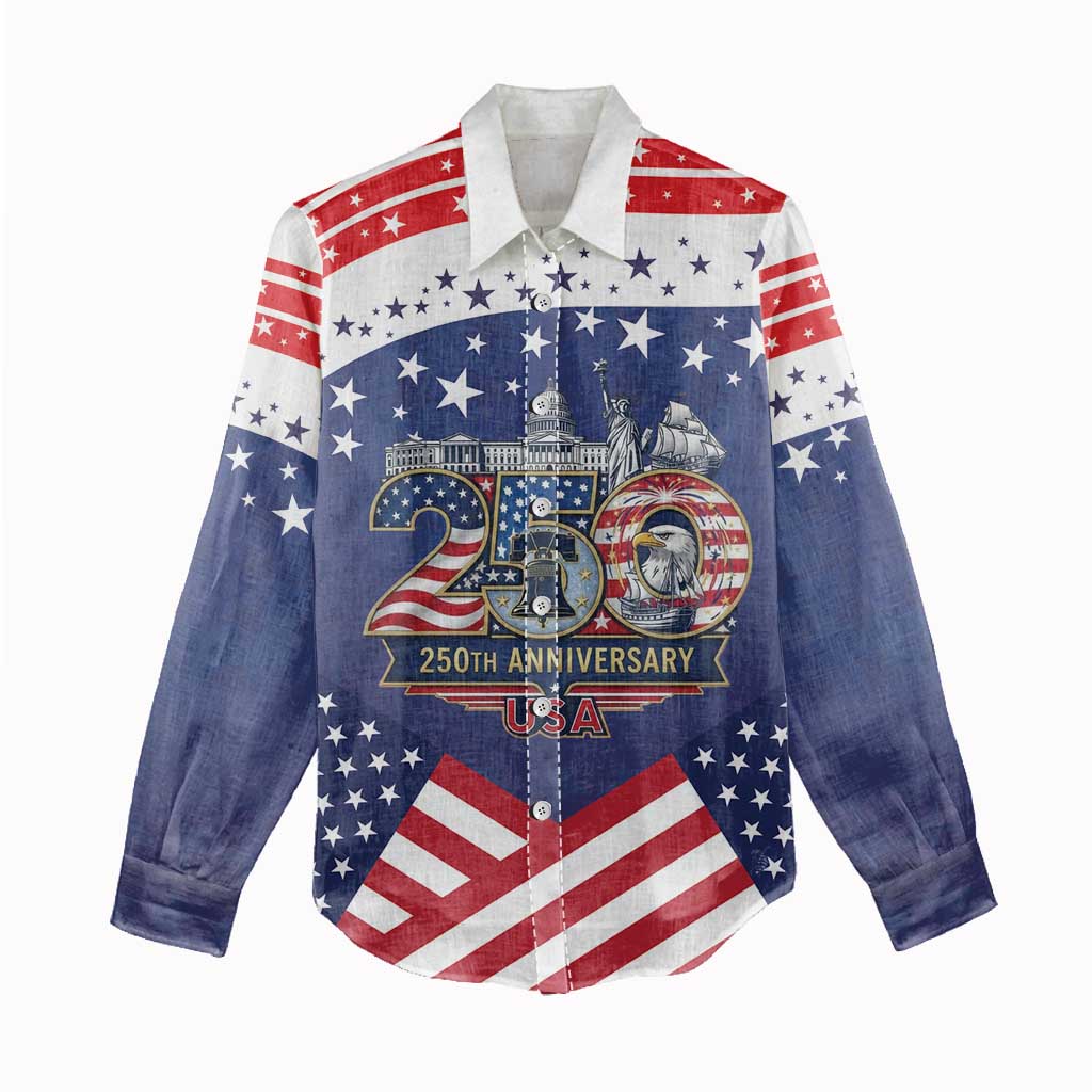 USA 250 Years of Freedom Women Casual Shirt All American Pride