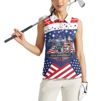 USA 250 Years of Freedom Women Sleeveless Polo Shirt All American Pride