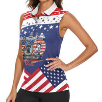 USA 250 Years of Freedom Women Sleeveless Polo Shirt All American Pride