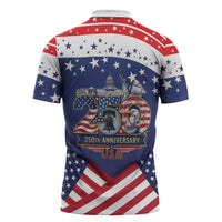 USA 250 Years of Freedom Zipper Polo Shirt All American Pride