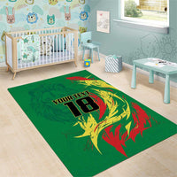 Senegal Football Pride Custom Area Rug Les Lions de la Teranga