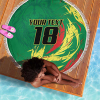 Senegal Football Pride Custom Beach Blanket Les Lions de la Teranga