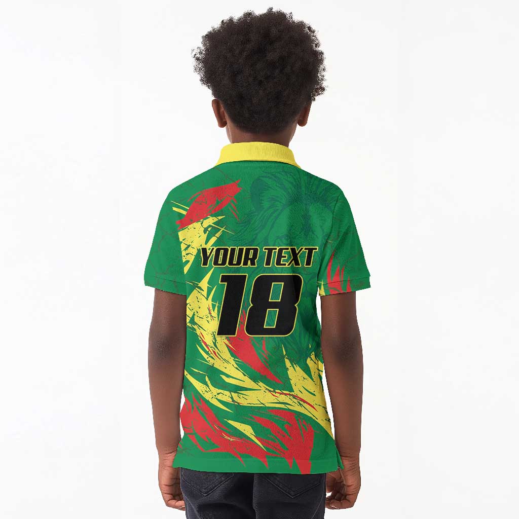 Senegal Football Pride Custom Kid Polo Shirt Les Lions de la Teranga