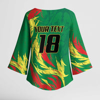 Senegal Football Pride Custom Kimono Sleeve Blouse Les Lions de la Teranga