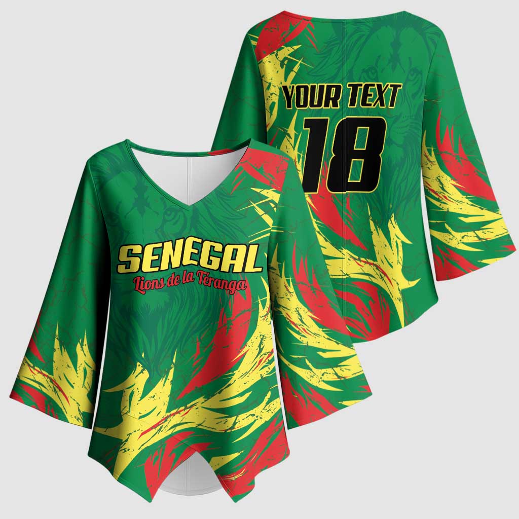 Senegal Football Pride Custom Kimono Sleeve Blouse Les Lions de la Teranga