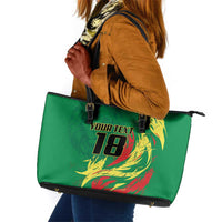 Senegal Football Pride Custom Leather Tote Bag Les Lions de la Teranga