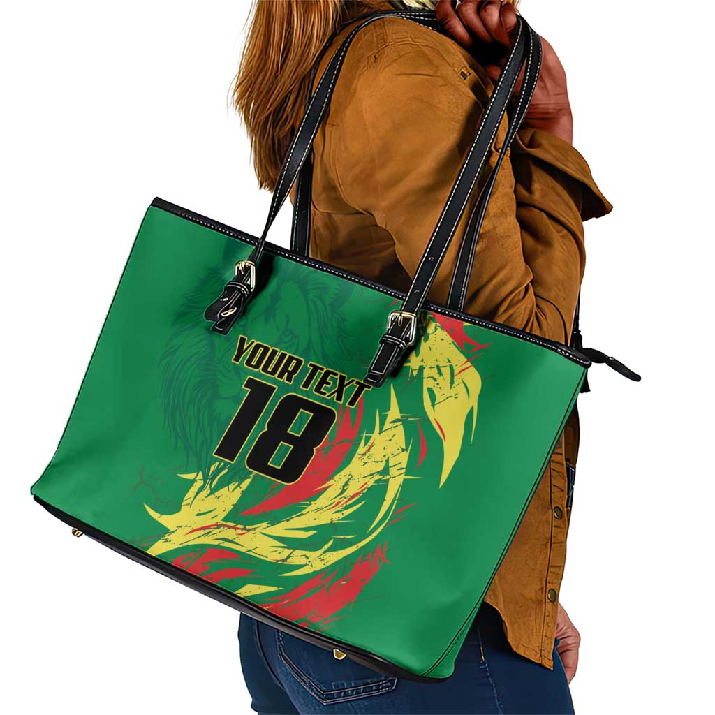 Senegal Football Pride Custom Leather Tote Bag Les Lions de la Teranga