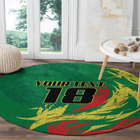 Senegal Football Pride Custom Round Carpet Les Lions de la Teranga