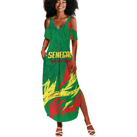 Senegal Football Pride Custom Summer Maxi Dress Les Lions de la Teranga