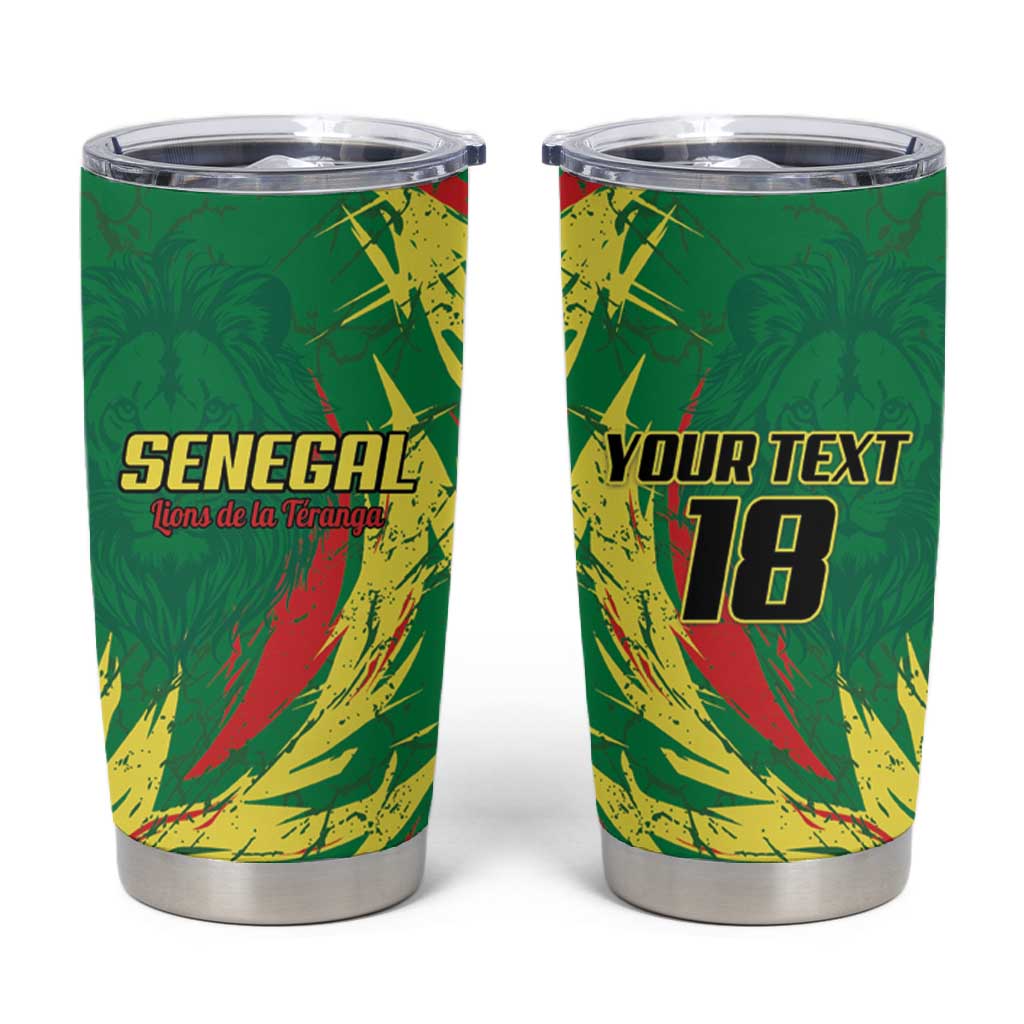 Senegal Football Pride Custom Tumbler Cup Les Lions de la Teranga