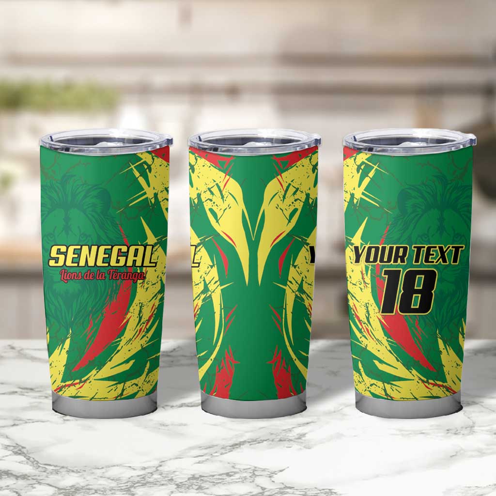 Senegal Football Pride Custom Tumbler Cup Les Lions de la Teranga