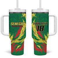 Senegal Football Pride Custom Tumbler With Handle Les Lions de la Teranga