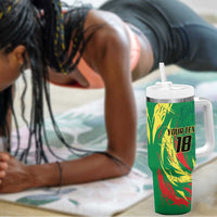 Senegal Football Pride Custom Tumbler With Handle Les Lions de la Teranga