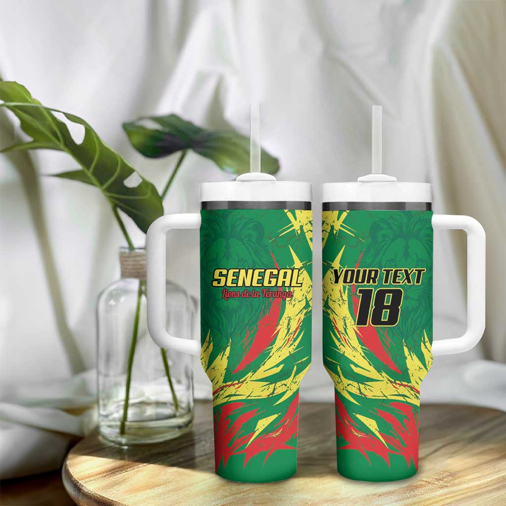 Senegal Football Pride Custom Tumbler With Handle Les Lions de la Teranga