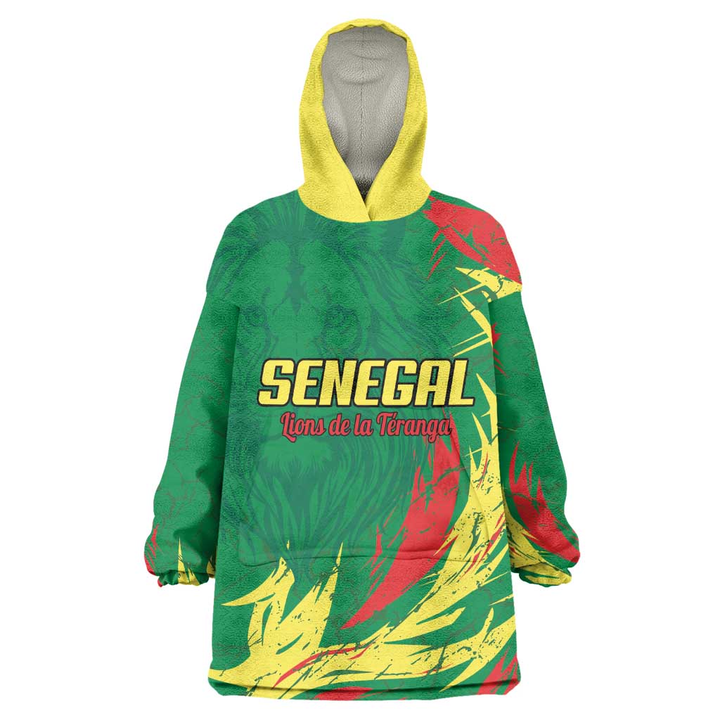 Senegal Football Pride Custom Wearable Blanket Hoodie Les Lions de la Teranga