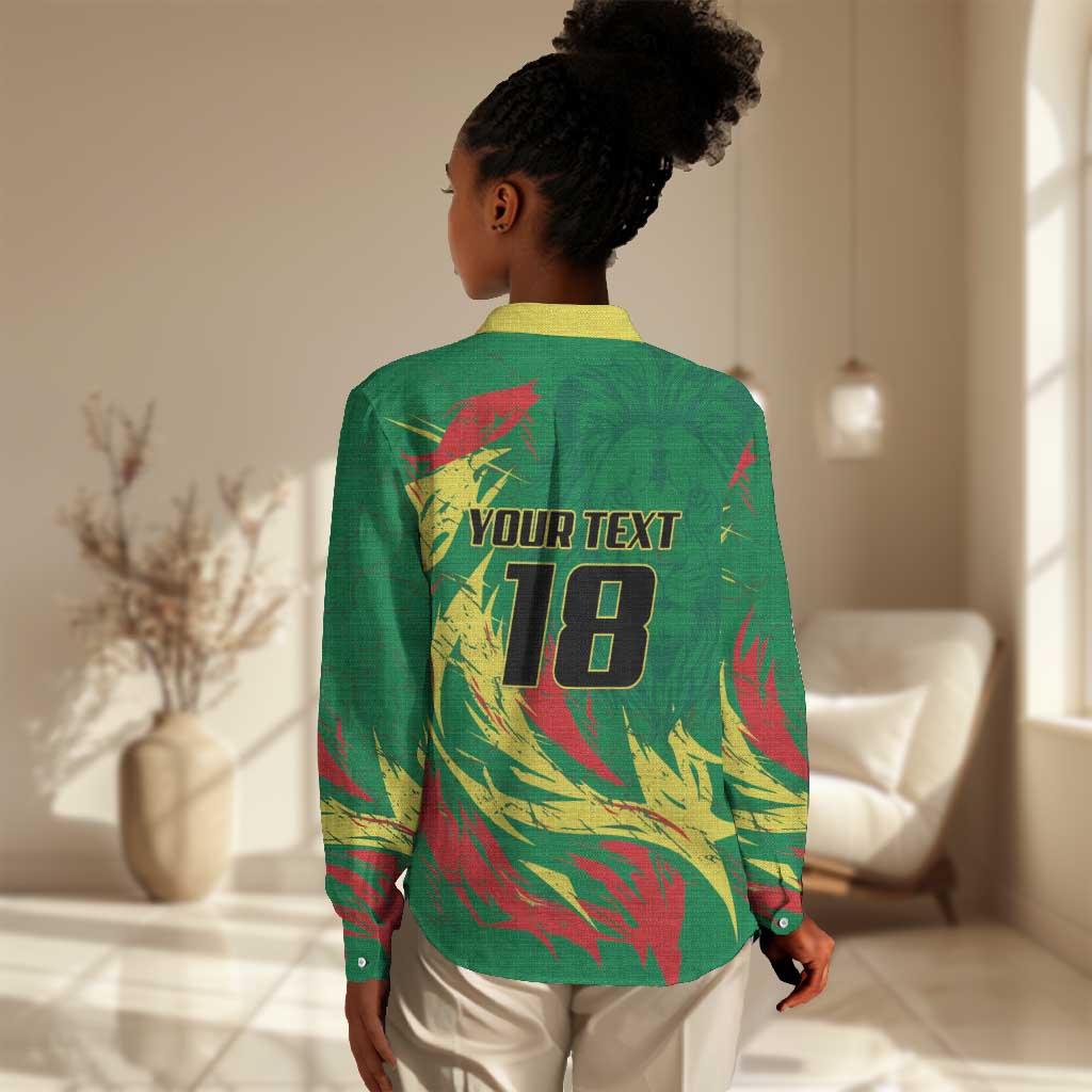 Senegal Football Pride Custom Women Casual Shirt Les Lions de la Teranga