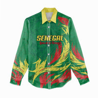 Senegal Football Pride Custom Women Casual Shirt Les Lions de la Teranga