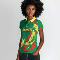 Senegal Football Pride Custom Women Polo Shirt Les Lions de la Teranga