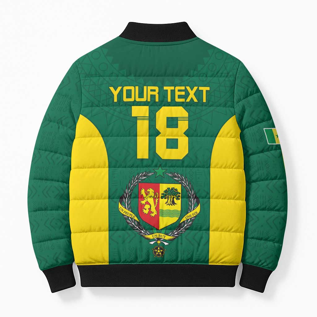 Senegal Football Custom Bomber Puffer Jacket Pride of African Champions