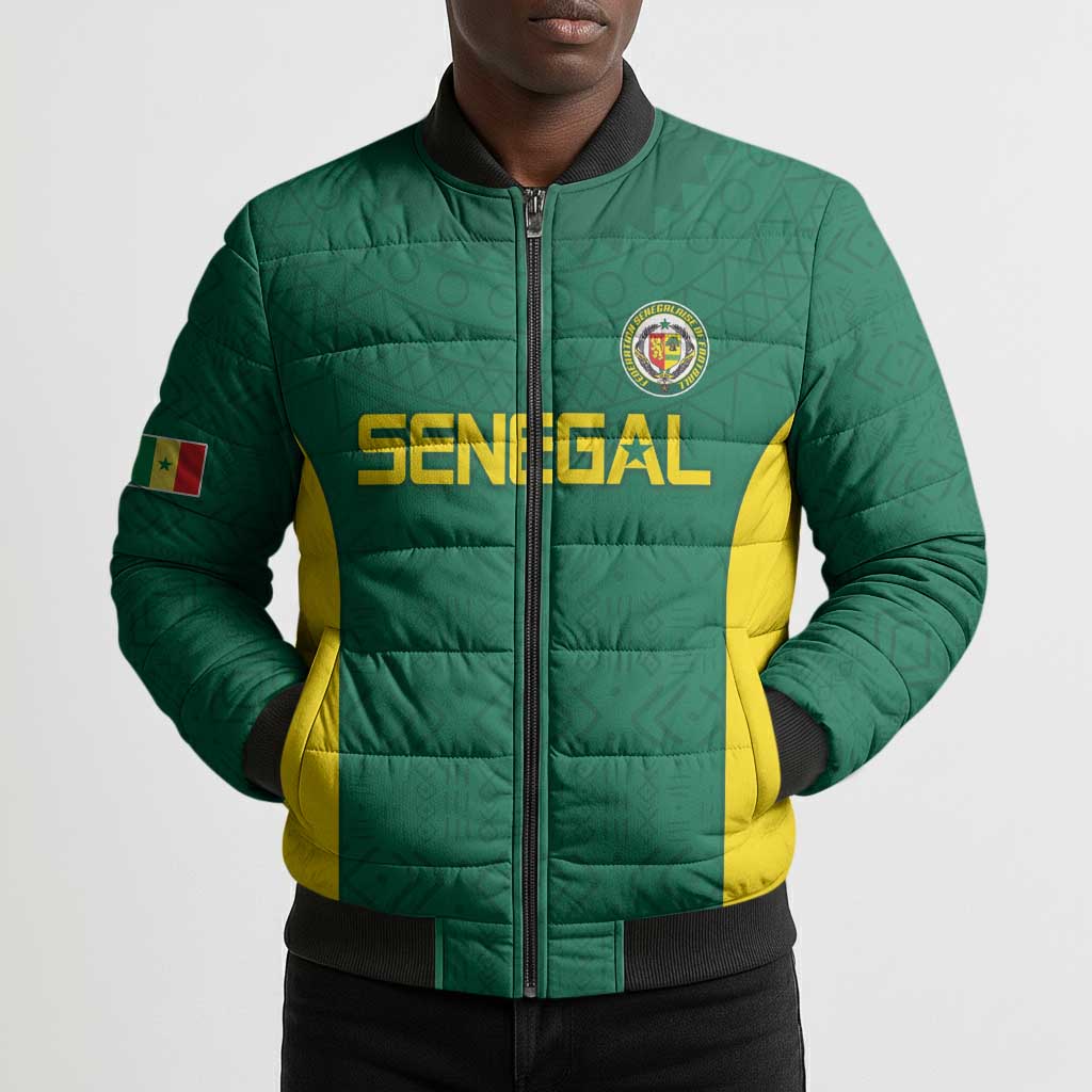 Senegal Football Custom Bomber Puffer Jacket Pride of African Champions
