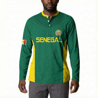 Senegal Football Custom Button Sweatshirt Pride of African Champions