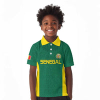Senegal Football Custom Kid Polo Shirt Pride of African Champions