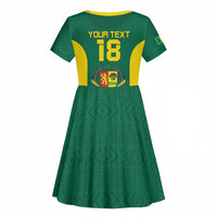Senegal Football Custom Kid Short Sleeve Dress Pride of African Champions