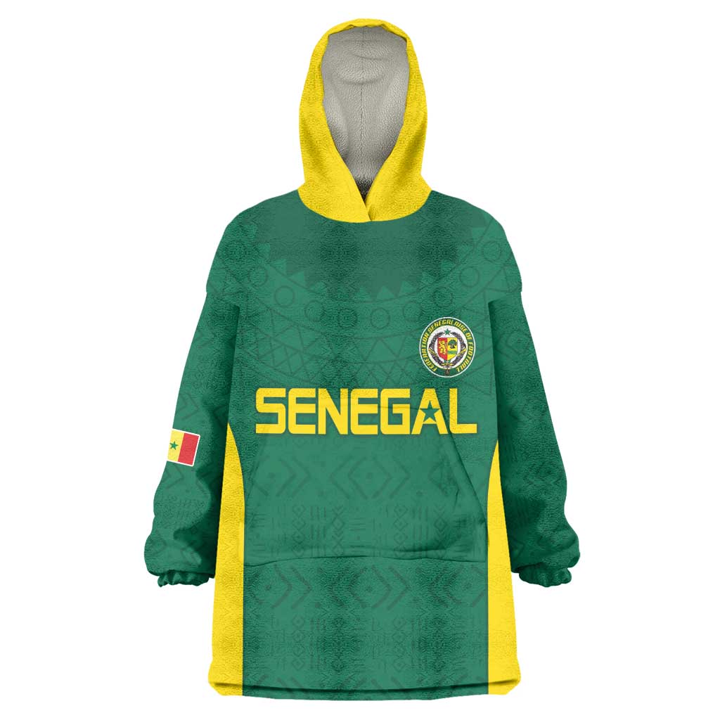 Senegal Football Custom Kid Wearable Blanket Hoodie Pride of African Champions