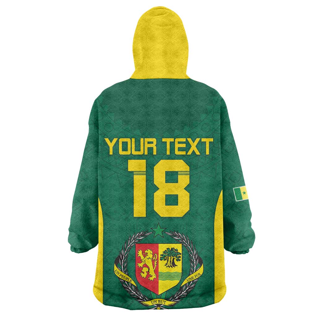 Senegal Football Custom Kid Wearable Blanket Hoodie Pride of African Champions
