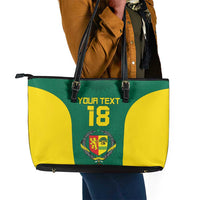 Senegal Football Custom Leather Tote Bag Pride of African Champions