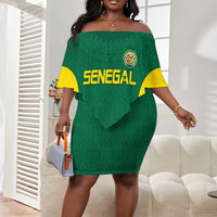 Senegal Football Custom Off Shoulder Short Dress Pride of African Champions