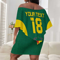 Senegal Football Custom Off Shoulder Short Dress Pride of African Champions