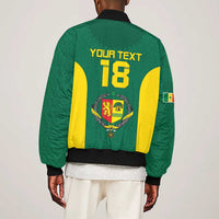 Senegal Football Custom Sleeve Zip Bomber Jacket Pride of African Champions