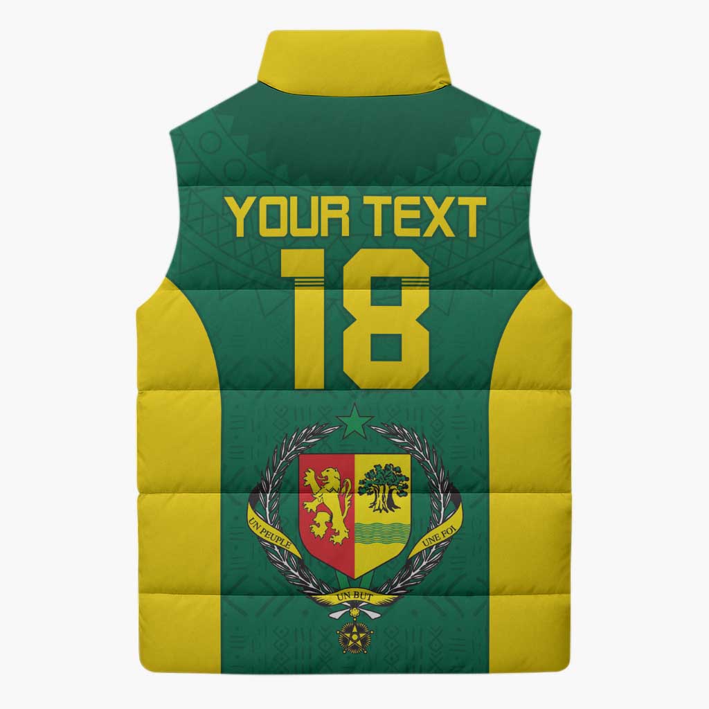 Senegal Football Custom Sleeveless Puffer Jacket Pride of African Champions