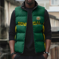 Senegal Football Custom Sleeveless Puffer Jacket Pride of African Champions