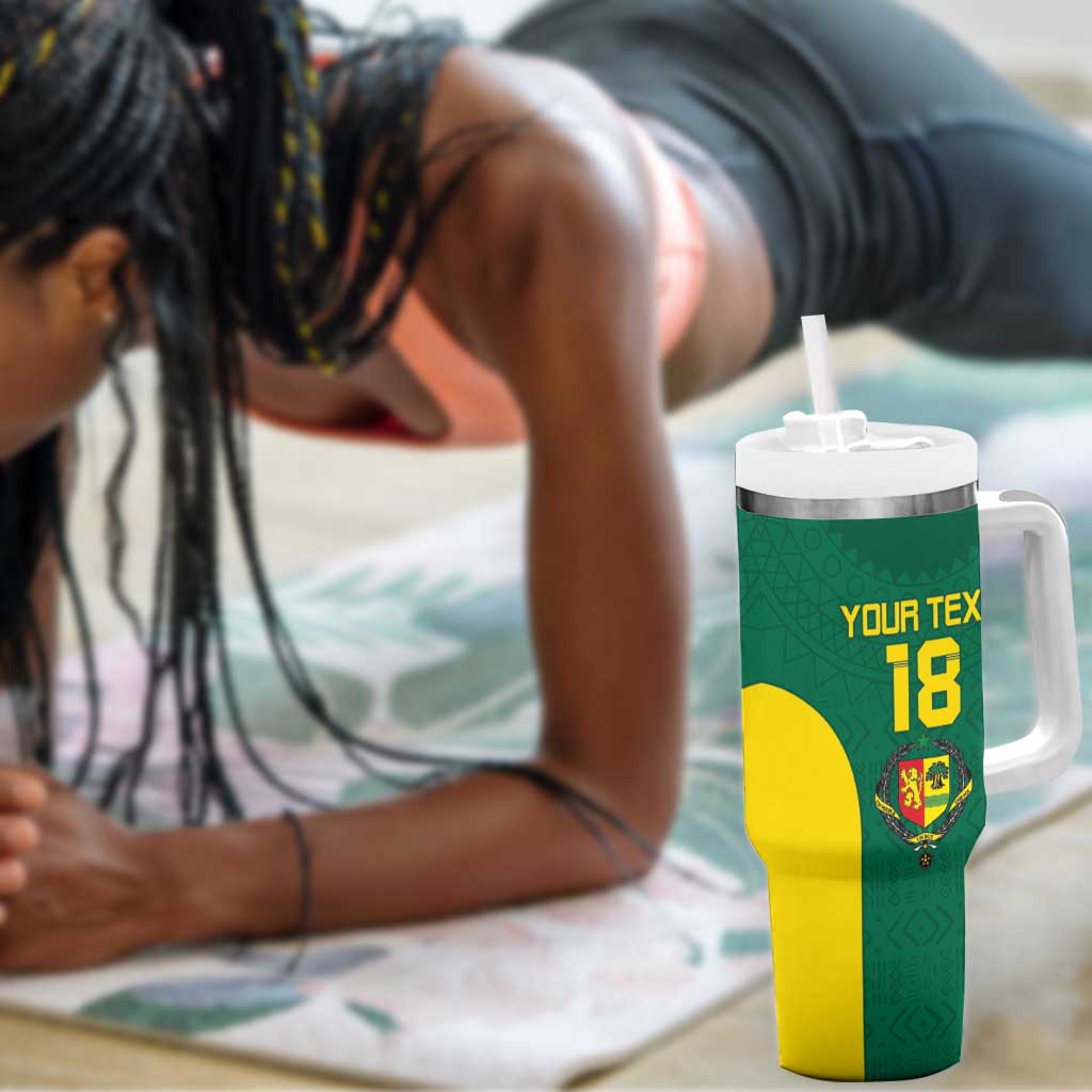 Senegal Football Custom Tumbler With Handle Pride of African Champions