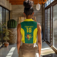 Senegal Football Custom Women Sleeveless Polo Shirt Pride of African Champions