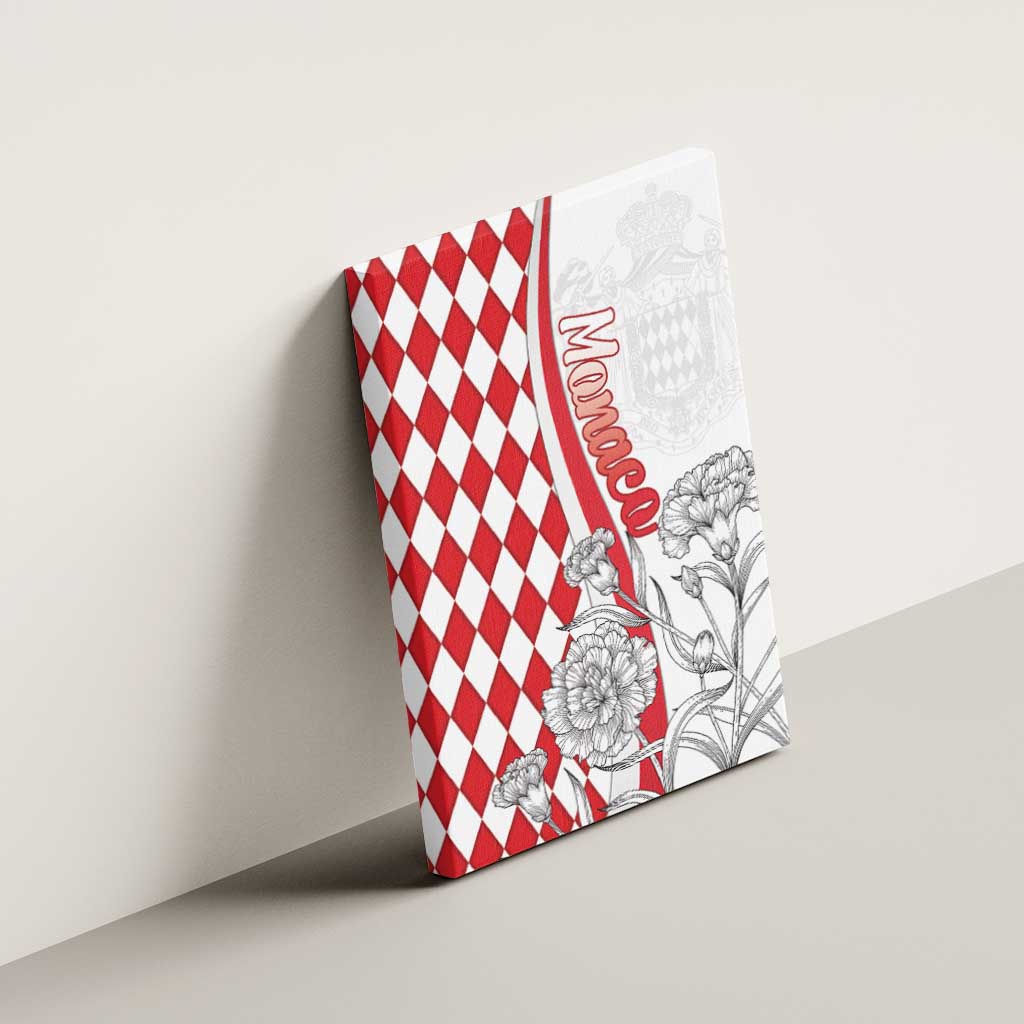 Monaco Deo Juvante Canvas Wall Art Lozenge Flag Style