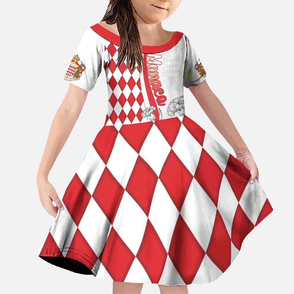 Monaco Deo Juvante Family Matching Off Shoulder Maxi Dress and Hawaiian Shirt Lozenge Flag Style