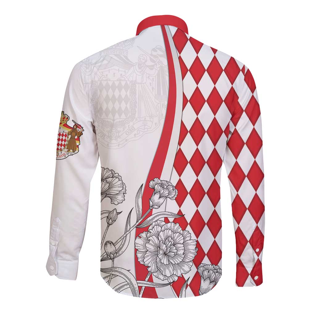 Monaco Deo Juvante Long Sleeve Button Shirt Lozenge Flag Style